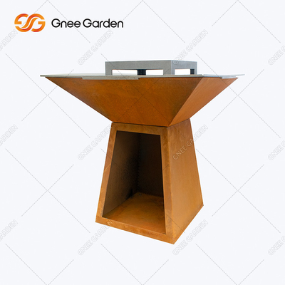 Personalizza il barbecue all'aperto del pozzo del fuoco della griglia del piano cottura in acciaio Corten