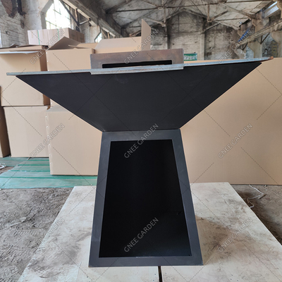 Braciere per barbecue in acciaio corten stagionato 3 mm di spessore con plancha circolare