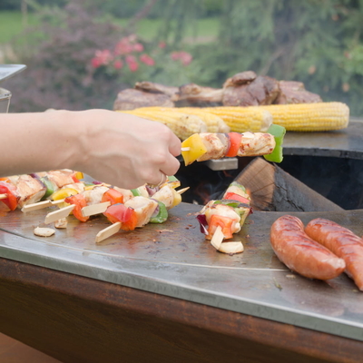 Griglia per barbecue in acciaio per barbecue all'aperto in acciaio corten che brucia per picnic in campeggio