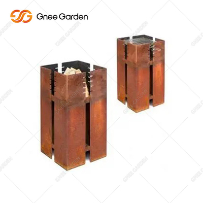 Tavolo griglia a carbone per barbecue in acciaio corten spessore 3 mm