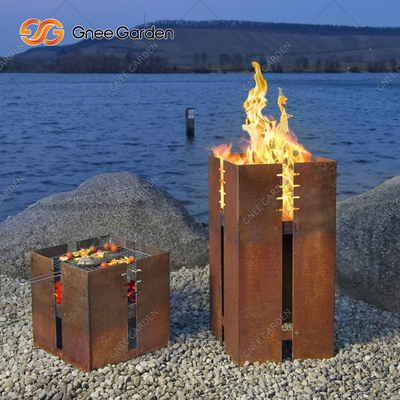 carbone d'acciaio quadrato della griglia del BARBECUE di 1200mm Corten che brucia decorativo