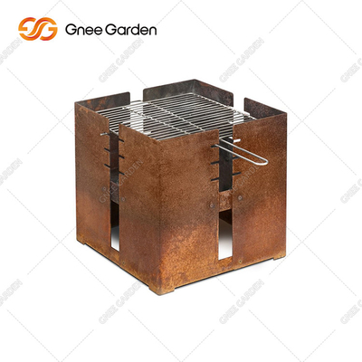 Tavolo griglia a carbone per barbecue in acciaio corten spessore 3 mm