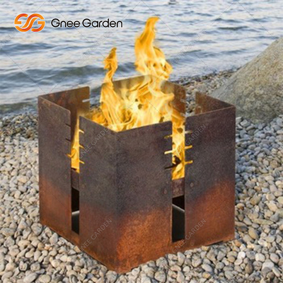 Tavolo griglia a carbone per barbecue in acciaio corten spessore 3 mm