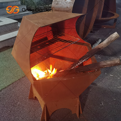 Griglie a carbone da cucina all'aperto in acciaio corten per barbecue