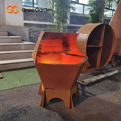 Griglie a carbone da cucina all'aperto in acciaio corten per barbecue