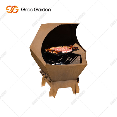 Griglia di cottura a carbone per barbecue in ferro corten a funzionamento semplice per feste all'aperto