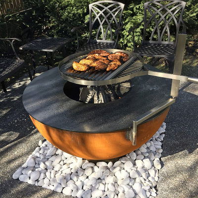 Fuoco decorativo di cottura di campeggio all'aperto Pit Grill della griglia d'acciaio del barbecue di Corten