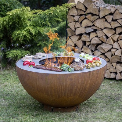 Fuoco decorativo di cottura di campeggio all'aperto Pit Grill della griglia d'acciaio del barbecue di Corten