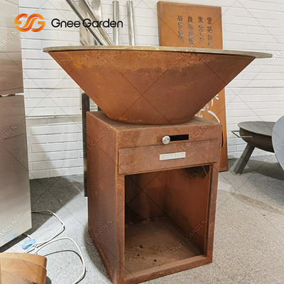 Il BARBECUE di Rusty Color Outdoor griglia il fumatore del carbone con il piatto di cottura del diametro 100cm del giro