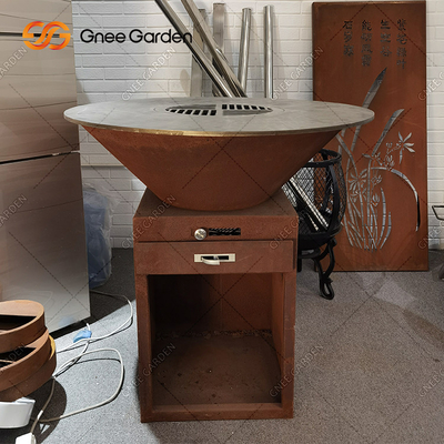 Le griglie di cottura all'aperto d'acciaio di Corten della ruggine del giardino infornano i servizi di imballaggio della griglia del BARBECUE del pozzo