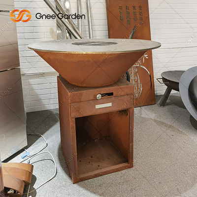Fuoco all'aperto d'acciaio bruciante di legno Pit Charcoal Barbecue Grill della Tabella del BARBECUE di Corten