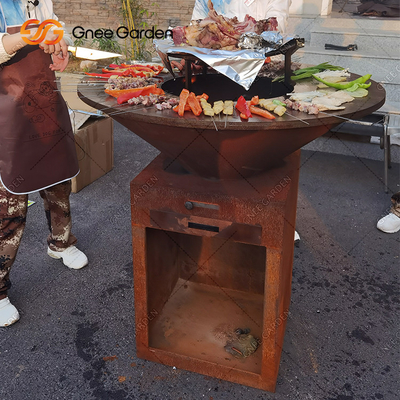 Fuoco antico resistente di cottura all'aperto Pit Corten Metal Barbecue della griglia del BARBECUE