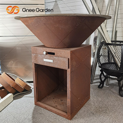Il giardino d'acciaio di Corten ARROSTISCE COL BARBECUE il pozzo antico di cottura all'aperto 31,5&quot; del fuoco delle griglie