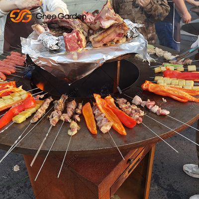 Il giardino d'acciaio di Corten ARROSTISCE COL BARBECUE il pozzo antico di cottura all'aperto 31,5&quot; del fuoco delle griglie