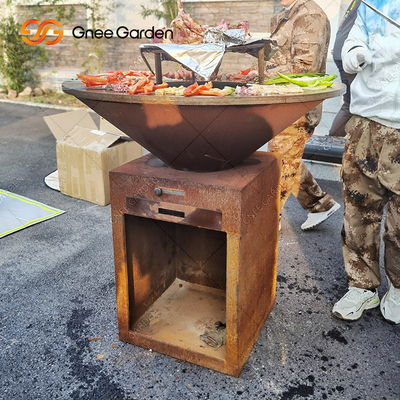 Il giardino d'acciaio di Corten ARROSTISCE COL BARBECUE il pozzo antico di cottura all'aperto 31,5&quot; del fuoco delle griglie