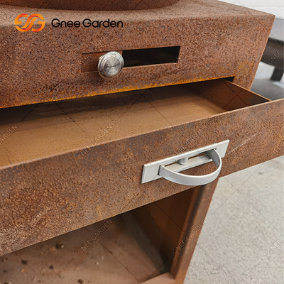 Il giardino d'acciaio di Corten ARROSTISCE COL BARBECUE il pozzo antico di cottura all'aperto 31,5&quot; del fuoco delle griglie