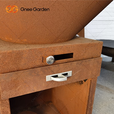 Il BARBECUE di Rusty Color Outdoor griglia il fumatore del carbone con il piatto di cottura del diametro 100cm del giro