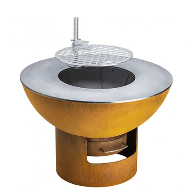 Fuoco resistente d'acciaio Pit Grill 70*70*35 cm di Corten della ruggine rotonda