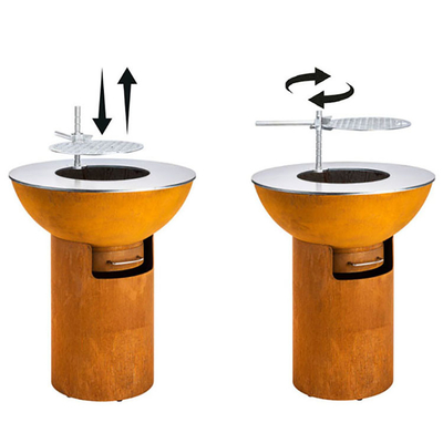 Fuoco resistente d'acciaio Pit Grill 70*70*35 cm di Corten della ruggine rotonda