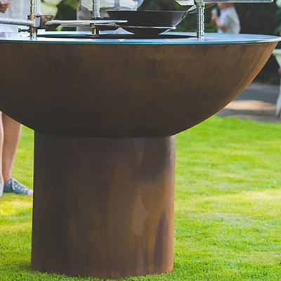 Fuoco resistente d'acciaio Pit Grill 70*70*35 cm di Corten della ruggine rotonda