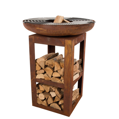 Griglia di campeggio bruciante del BARBECUE della cucina di Corten di legno d'acciaio all'aperto moderno della griglia
