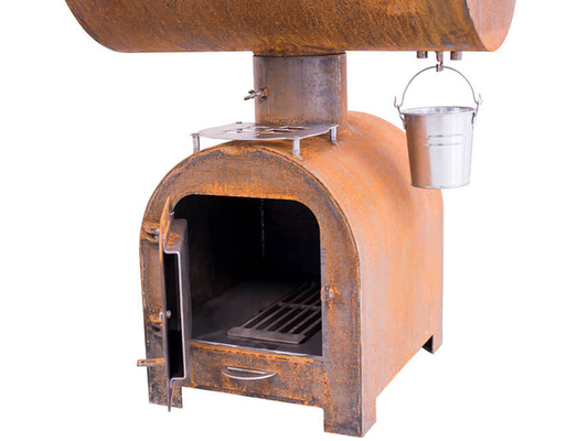 Fumatore d'acciaio all'aperto del carbone della griglia del fuoco del BARBECUE di Corten con il piatto della griglia di Plancha del cerchio