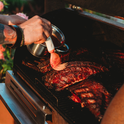 Fornello da campeggio per barbecue da esterno in acciaio corten con griglia di cottura