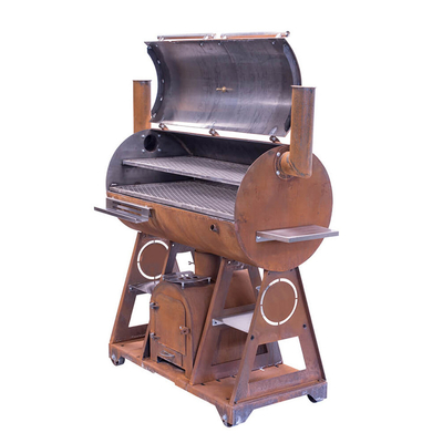 Fornello da campeggio per barbecue da esterno in acciaio corten con griglia di cottura