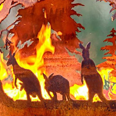 Il fuoco d'acciaio spesso Handcrafted Pit And Water Bowl Sphere di 100cm Corten ha modellato