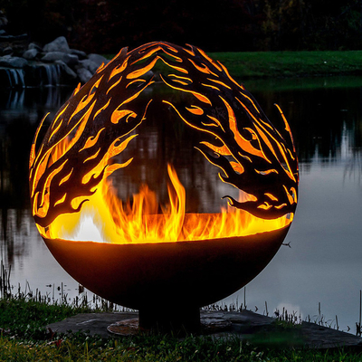 Progettazione Rusty Outdoor Metal Fire Ball del modello di Phoenix in acciaio di Corten
