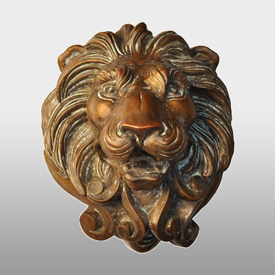L'altezza a 18 pollici ha arrugginito ferro di Lion Face Sculpture Unique Cast
