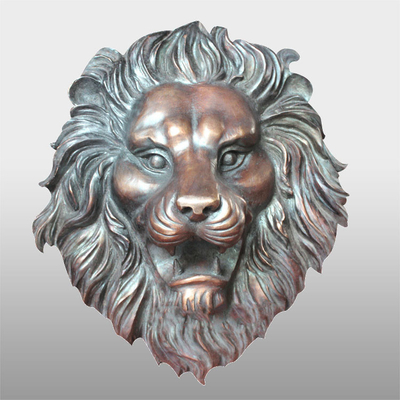L'altezza a 18 pollici ha arrugginito ferro di Lion Face Sculpture Unique Cast