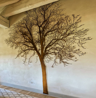 L'acciaio di Corten ha arrugginito albero all'aperto realistico del metallo scolpisce decorativo