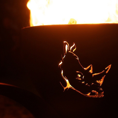 Fuoco d'acciaio Pit Laser Cut Animal Fire Pit Camping Wood Burning Bonfire di Corten