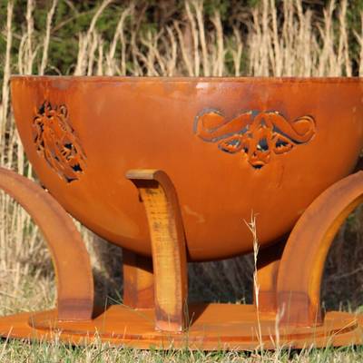 Fuoco d'acciaio Pit Laser Cut Animal Fire Pit Camping Wood Burning Bonfire di Corten