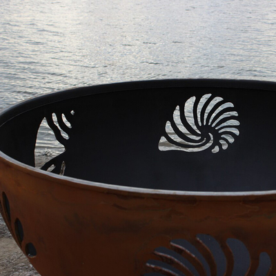 Fuoco d'acciaio all'aperto Pit Round Black Pre Rusted di Corten