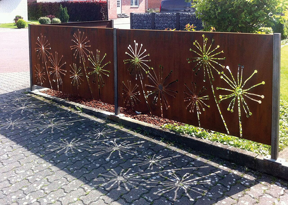 Il dente di leone di taglio del laser modella Corten che il giardino d'acciaio scherma la decorazione
