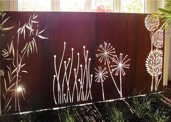 Il dente di leone di taglio del laser modella Corten che il giardino d'acciaio scherma la decorazione