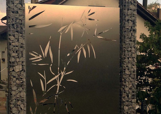 Il bambù modella gli ornamenti che del giardino del metallo il laser ha tagliato decorativo all'aperto dei pannelli dell'acciaio di Corten