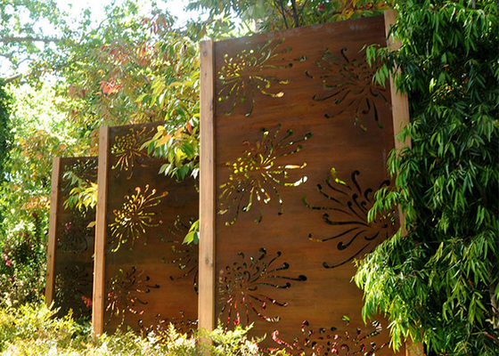 il giardino del metallo del modello del crisantemo di 3mm orna Corten che il laser d'acciaio ha tagliato i pannelli