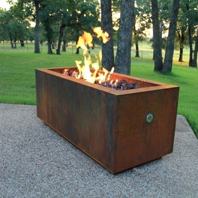 Legno indipendente che brucia il fuoco d'acciaio Pit Rectangular di Corten