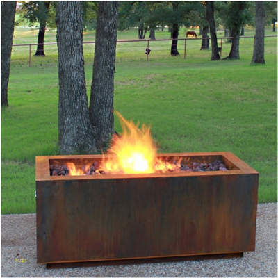 Legno indipendente che brucia il fuoco d'acciaio Pit Rectangular di Corten