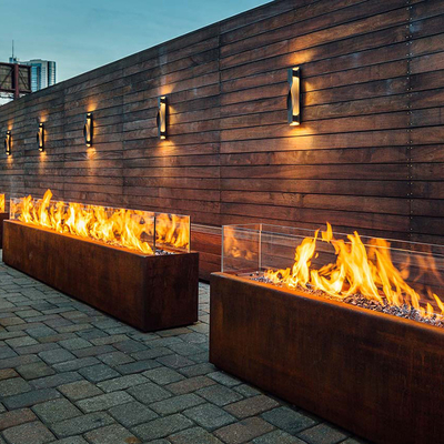 fuoco rettangolare Pit Heater Corten Steel Modern Aesthetic del metallo di 1500mm