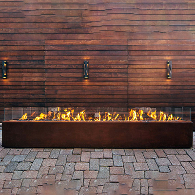 fuoco rettangolare Pit Heater Corten Steel Modern Aesthetic del metallo di 1500mm