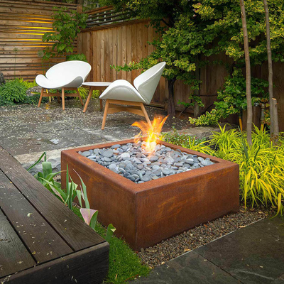 Pozzo all'aperto d'acciaio semplice del fuoco di Pit Rusty Round Design Garden Decoration del fuoco di Corten