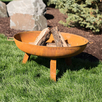 Pozzo all'aperto d'acciaio del fuoco di legno di Corten Rusty Metal Fire Pit Outdoor del giardino di Gnee