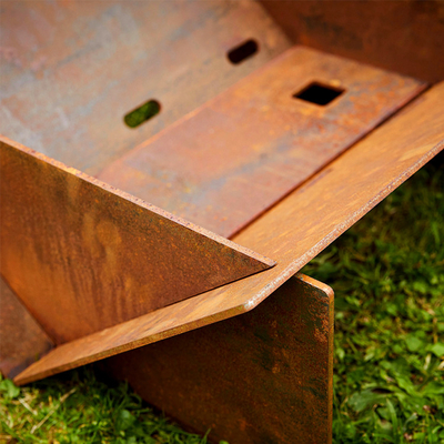 Fuoco bruciante Pit Table Portable di legno d'acciaio staccabile di Corten 510mm