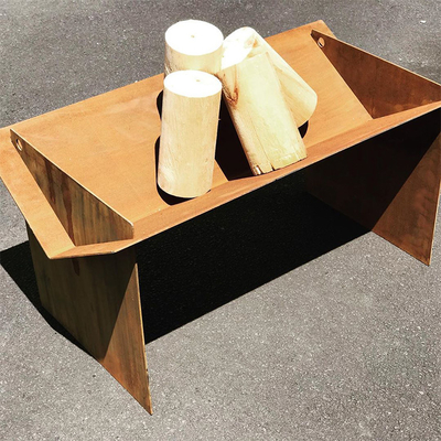 Fuoco bruciante Pit Table Portable di legno d'acciaio staccabile di Corten 510mm