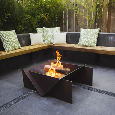 Fuoco bruciante Pit Table Portable di legno d'acciaio staccabile di Corten 510mm