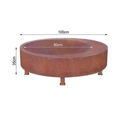 Legno che brucia grande fuoco d'acciaio d'azione corrosiva degli elementi Pit Outdoor Fire Bowl 600mm-1500mm